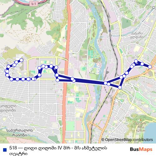 518 bus Line Map