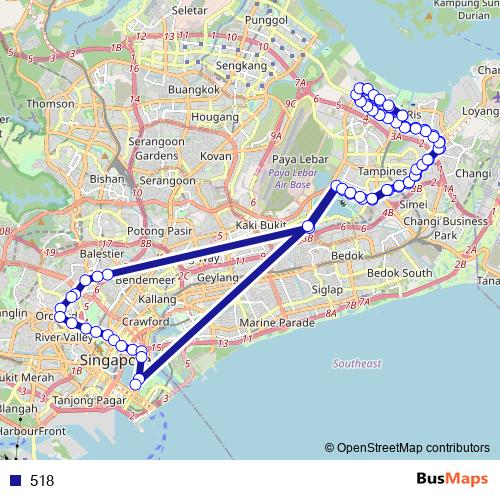 518 bus Line Map