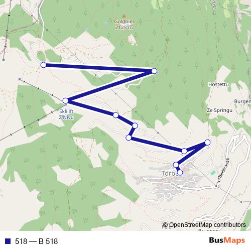 518 bus Line Map