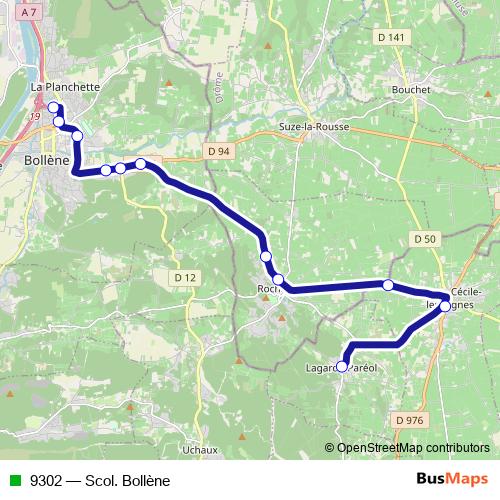 9302 bus Line Map