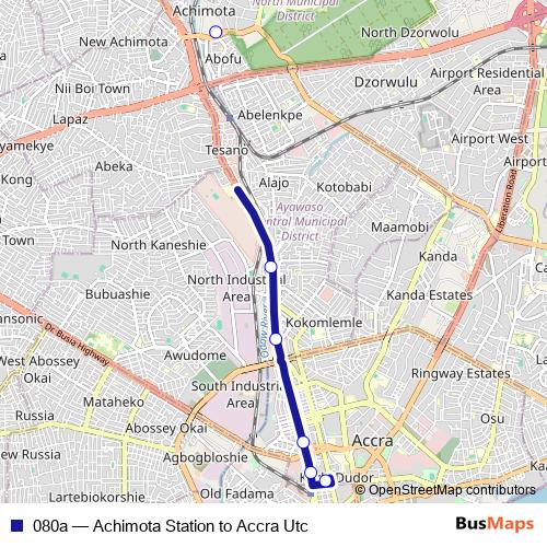 080a bus Line Map