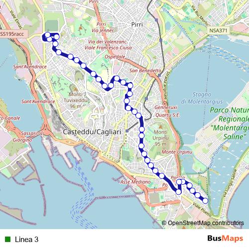 Linea 3 bus Line Map