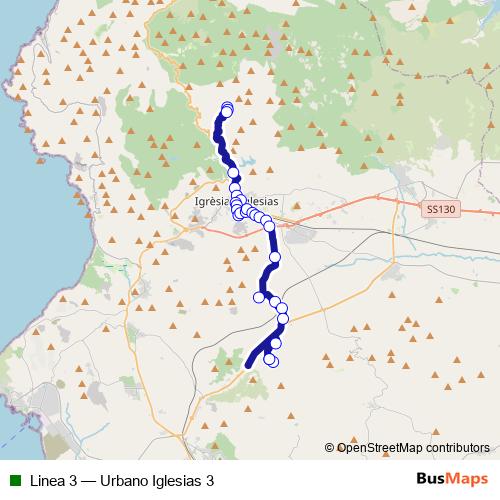 Linea 3 bus Line Map