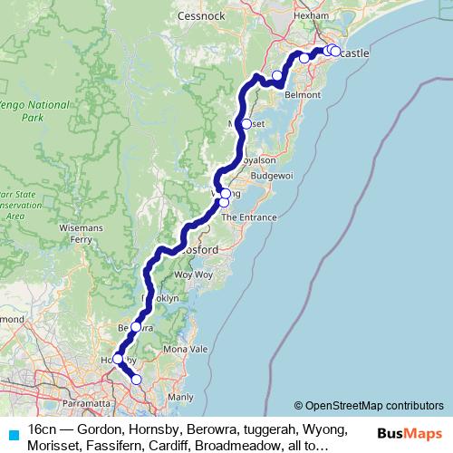 16cn bus Line Map