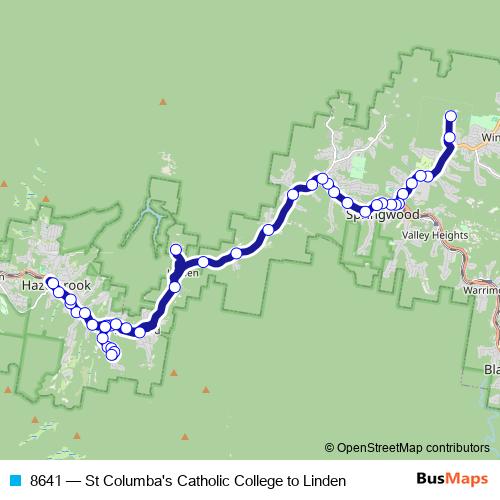 8641 bus Line Map