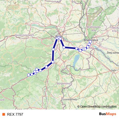 REX 7797 rail Line Map