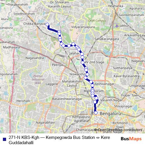 271-N KBS-Kgh bus Line Map