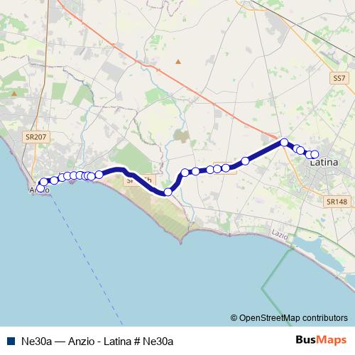 Ne30a bus Line Map