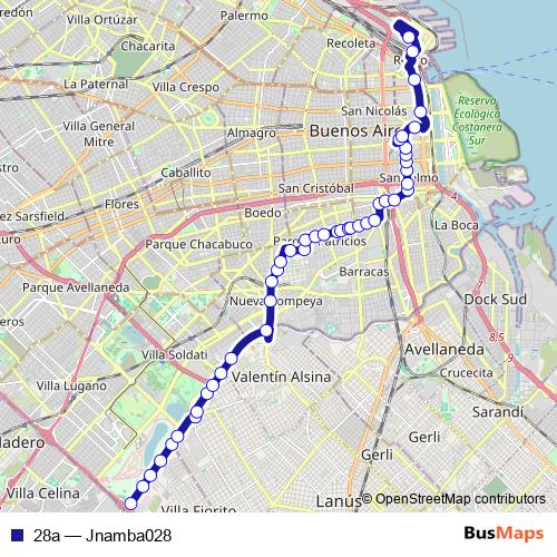 28a bus Line Map