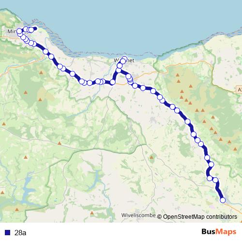 28a bus Line Map