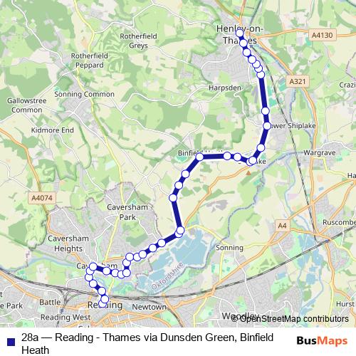 28a bus Line Map
