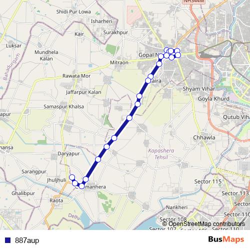 887aup bus Line Map