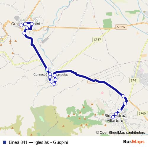 Linea 841 bus Line Map