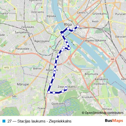 27 trolleybus Line Map