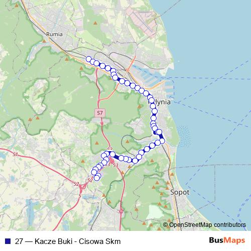 27 trolleybus Line Map