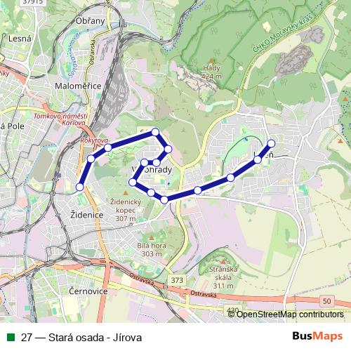27 trolleybus Line Map