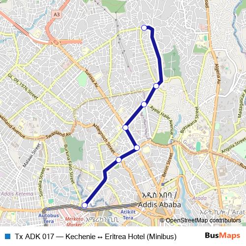 Tx ADK 017 bus Line Map