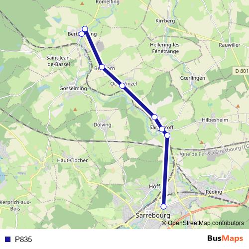 P835 bus Line Map