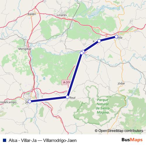 Alsa - Villar-Ja bus Line Map