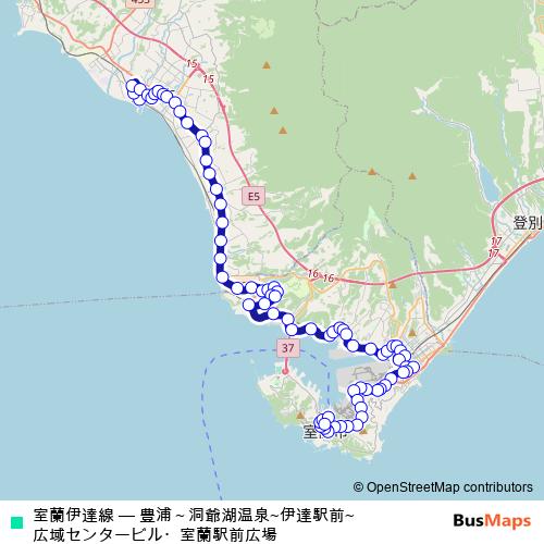 室蘭伊達線 bus Line Map