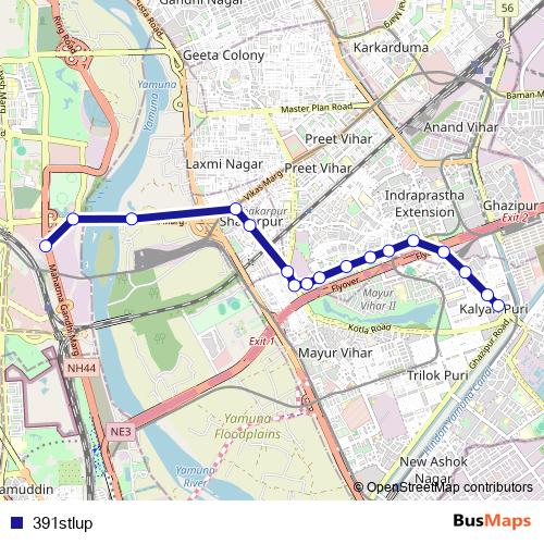 391stlup bus Line Map