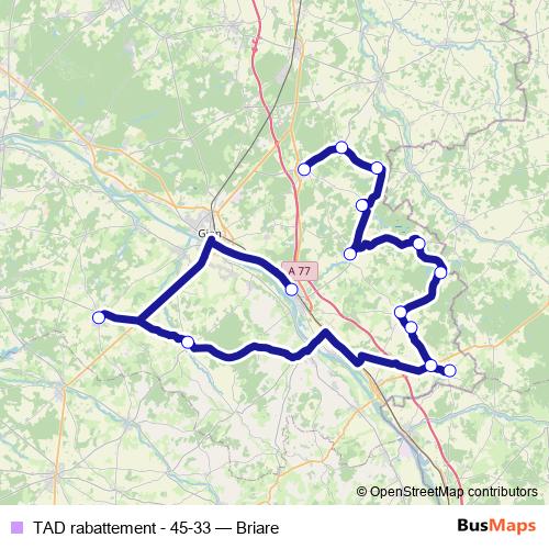 TAD rabattement - 45-33 bus Line Map