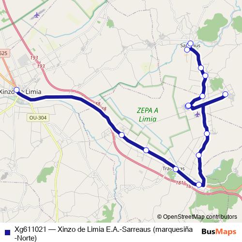 Xg611021 bus Line Map