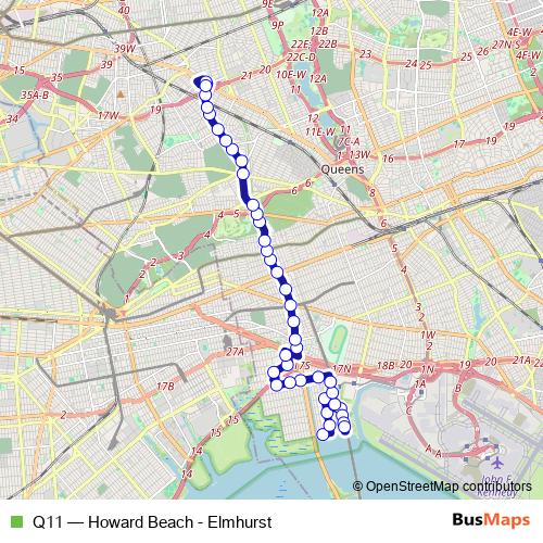 Q11 bus Line Map