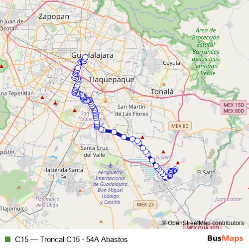 C15 bus Line Map