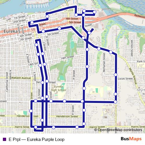 E Prpl bus Line Map