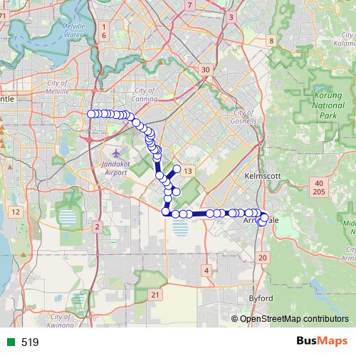 519 bus Line Map
