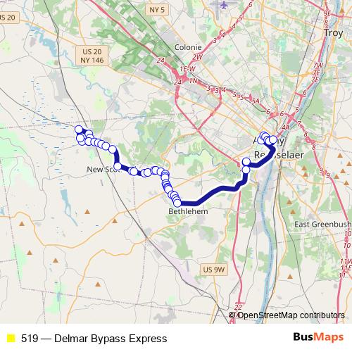 519 bus Line Map