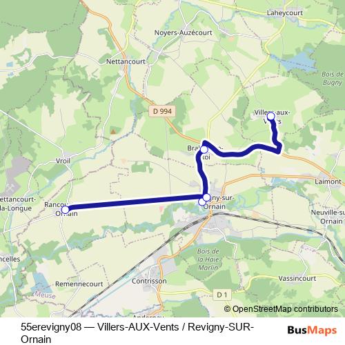 55erevigny08 bus Line Map