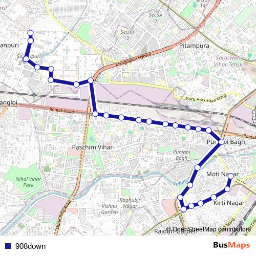 908down bus Line Map