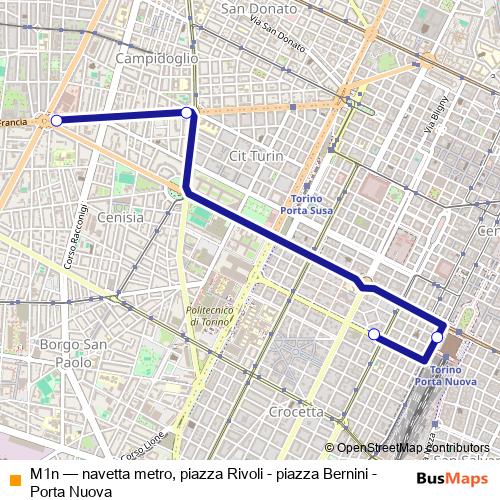M1n bus Line Map