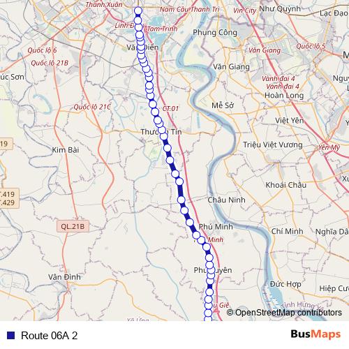 Route 06A 2 bus Line Map