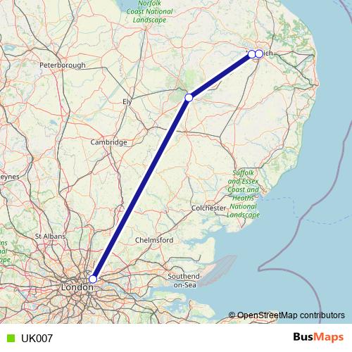 UK007 bus Line Map
