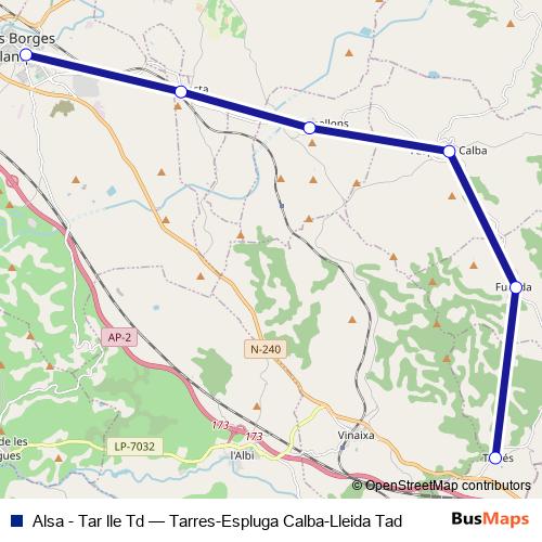 Alsa - Tar lle Td bus Line Map