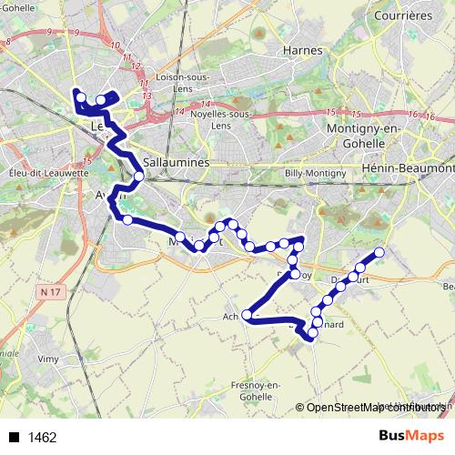1462 bus Line Map