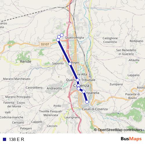 138 E R bus Line Map