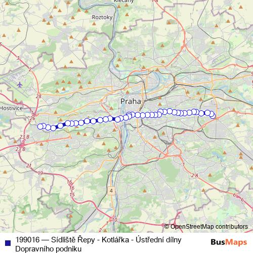 199016 tram Line Map