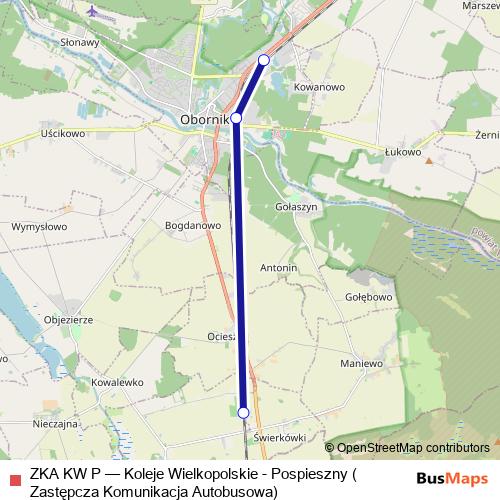 ZKA KW P bus Line Map