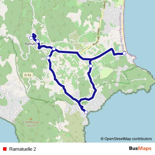 Ramatuelle 2 bus Line Map