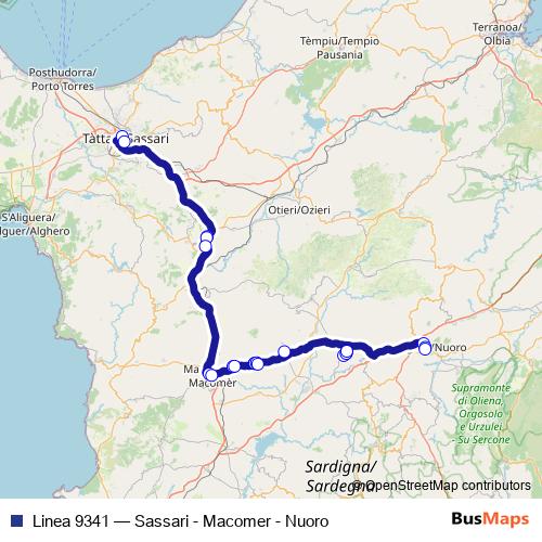 Linea 9341 bus Line Map