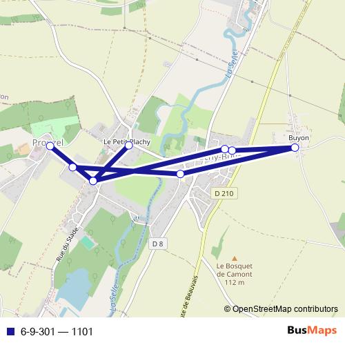 6-9-301 bus Line Map