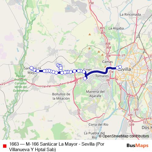 1663 bus Line Map