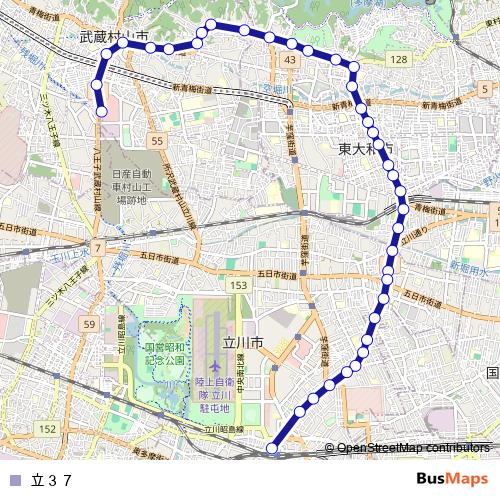 立３７ bus Line Map