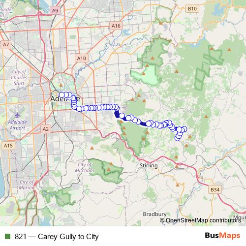 821 bus Line Map