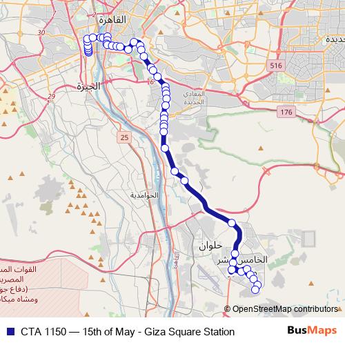 CTA 1150 bus Line Map