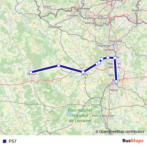 P57 bus Line Map